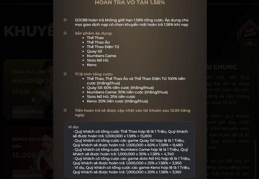 Đọc kỹ điều lệ khi tham gia ưu đãi SOC88